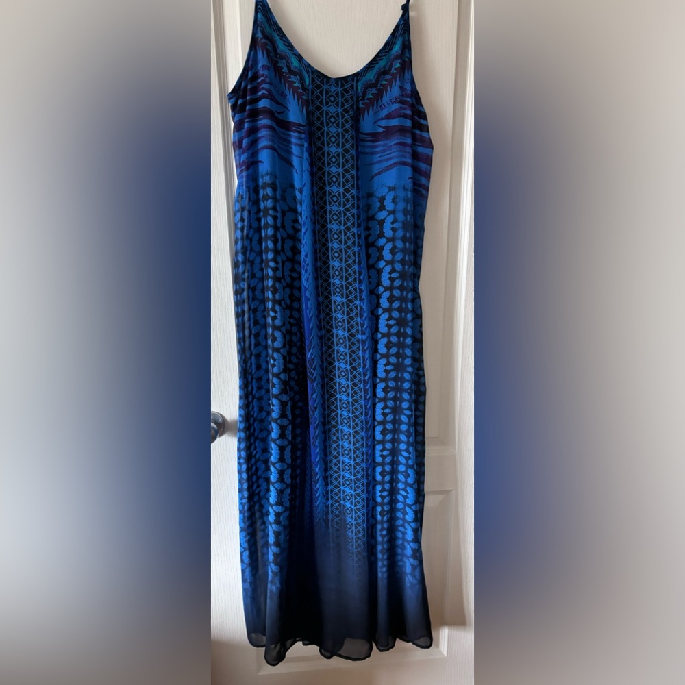 Express - Spaghetti Strap, Blue /Black design summer dress